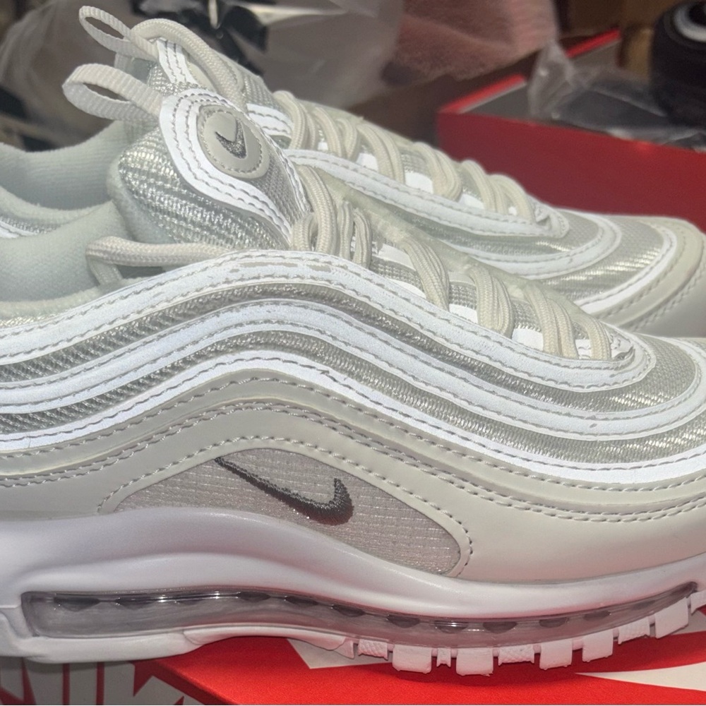 Nike Air Max 97 White and Cream Sneakers - Picture 2 of 2